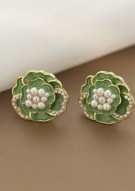 Green Stud Earrings